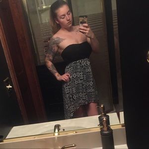 Black and White Strapless Wetseal Dress